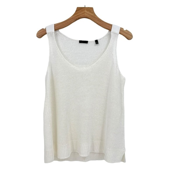 ATM Linen Rope Open-knit Tank Top In Chalk Size M - Picture 5 of 14